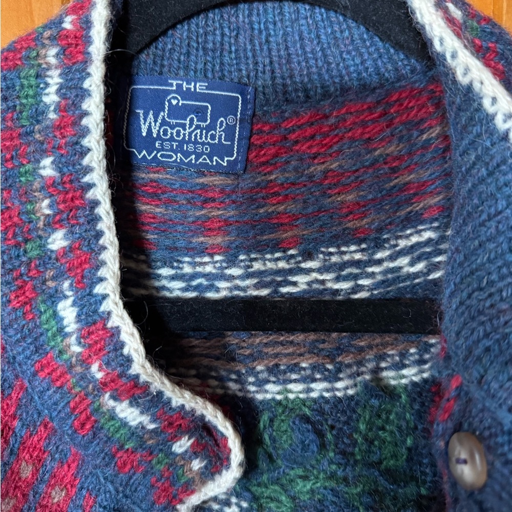 Woolrich Vintage Roses & Blue Cardigan M/L - Picture 2 of 2